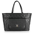 Chanel Black Quilted Calfskin &amp; Caviar Daily Round Tote 