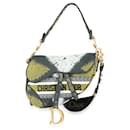 Dior Green Tie Dye Embroidered Saddle Bag With Bandouliere Strap