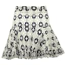 Sandro Paris Brone Broderie Anglaise Skirt in Navy Blue Cotton