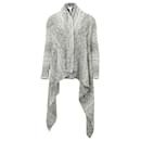 Maje Asymmetrical Cardigan in Black and White Cotton