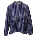 Isabel Marant Etoile Floral Printed Blouse in Blue Cotton 