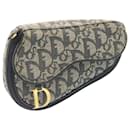 Christian Dior Christian Dior Saddle Pouch Pouch Trotter Canvas Blue Ladies