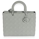 Dior Grey Stone Ultramatte Cannage calf leather Large Lady  Bag