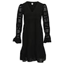 Iris & Ink Saguaro Fluted Broderie Anglaise Dress in Black Cotton