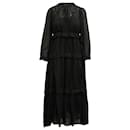 Isabel Marant Etoile Aboni Vestido bordado de algodón negro