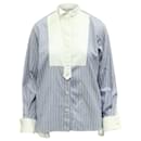 Sacai Striped Shirt in Blue and White Cotton 