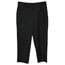 Acne Studios Straight Leg Cropped Trousers in Black Wool Blend