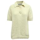Acne Studios Knitted Polo Shirt in Cream Cotton