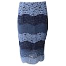 Sandro Paris Lace Midi Skirt in Blue Polyamide