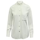 Vince Mandarin Collar Shirt in White Viscose