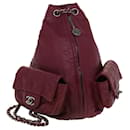CHANEL Matelasse Chain Backpack Lamb Skin Bordeaux CC Auth 30736a - Chanel