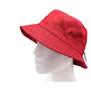NEW HERMES BOB HAT SIZE 59 EN 100% RED LINEN RED LINEN HAT - Hermès
