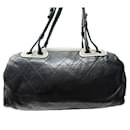CHANEL BOWLING HANDBAG IN BLACK QUILTED LEATHER 33CM LOGO CC HAND BAG - Chanel