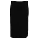 Alexander Mcqueen Midi Pencil Skirt in Black Knit Rayon Blend