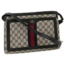GUCCI GG Canvas Sherry Line Shoulder Bag Beige Red Navy Auth rd2346 - Gucci