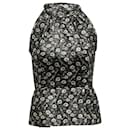 Prada Metallic Floral Halter Top in Black Polyester