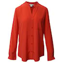 Diane Von Furstenberg Gilmore Buttondown-Bluse aus orangefarbener Seide