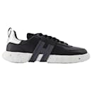 3R Allacciato H Sneakers in Black Leather - Hogan