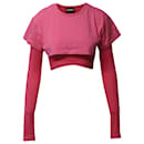 Jacquemus Le Double Cropped T-shirt in Pink Cotton
