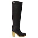 See by Chloe Knee High Boots with Rubber Sole in Brown Leather  - Chloé