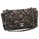 CHANEL Lip Chain Turn Lock Shoulder Bag Satin Black CC Auth 30892 - Chanel
