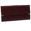 CARTIER Long Wallet Leather Red Auth 30964a - Cartier
