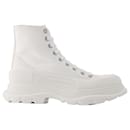 Tread Slick Sneakers in White Fabric - Alexander Mcqueen