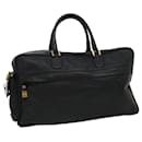 CELINE Boston Bag Leather Black Auth 30966 - Céline