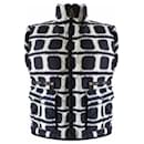 Chanel 07A runway  black white tie dye print nylon warm vest