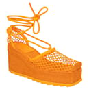 Bottega Veneta Women Stretch Mesh Espadrilles in Orange