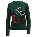 Kenzo Sweatshirt mit besticktem Logo aus grüner Baumwolle