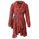Maje Rosetto Leopard Wrap Dress in Red Viscose