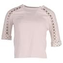 Maje Eyelet Lace with Gromet Top in White Cotton