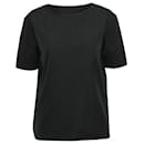 Lanvin Strukturiertes Kurzarm-T-Shirt mit Rundhalsausschnitt aus marineblauem Polyester