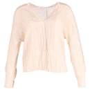 Vince Crinkled Effect Blouse in Cream Polyester 