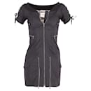 Moschino Zip Up Mini Dress in Black Viscose 