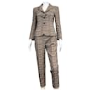 Chanel - 03P 2003 Spring Black Beige Jacket Pant Suit Set