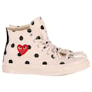 Comme Des Garcons PLAY x Converse Chuck Taylor All Star 70s Polka Dot Hi-Cut Sneakers in White Canvas