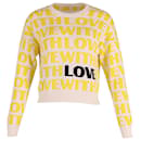 Maje With Love Knitted Sweater in White and Yellow Acrylic