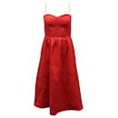 Vestido Olivia Midi Reformation em linho vermelho