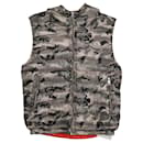 Moncler Camo Printed Body Warmer Hooded Gilet in Multicolor Polyamide 