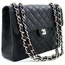 CHANEL Classic Large 11" Chain Shoulder Bag Black Grained calf leather - Chanel