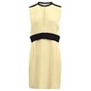 Chloe Two-Tone Sleeveless Keyhole Dress in Beige Viscose - Chloé