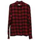 Sandro Paris Flannel Plaid Shirt in Red Cotton