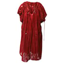 Iro Schnür-Midikleid aus rotem Polyester