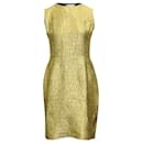 Oscar De La Renta Sleeveless Sheath Dress in Metallic Gold Viscose - Oscar de la Renta