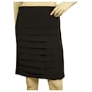 Tory Burch Black Horizontal Pleats Side Sequins Above Knee Evening Skirt size S