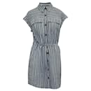 Blue Striped Textured Dress - Veronica Beard