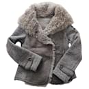 Sheepskin and gray wool jacket - Autre Marque