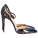 Christian Louboutin Uptown 100 Ankle Strap High Heels in Multicolor Patent Leather